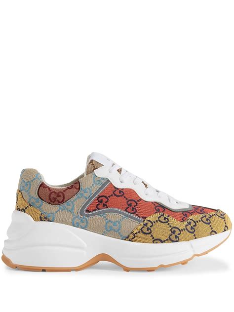 gucci white flowered sneaker|farfetch gucci sneakers sale.